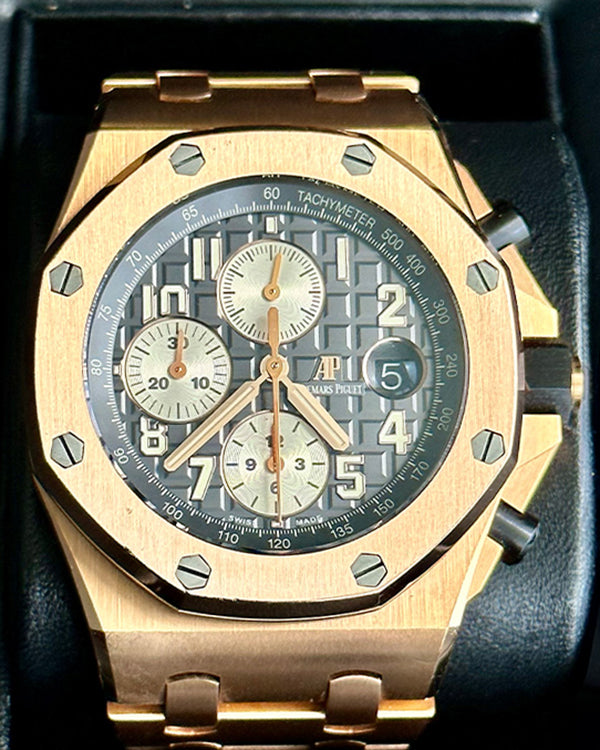 Audemars Piguet Royal Oak Offshore Brick Chronograph Rose Gold Grey Dial (26470OR.OO.1000OR.02)