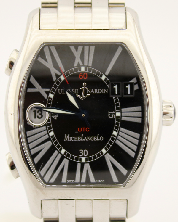 2009 Ulysse Nardin Michelangelo 38MM Black Dial Steel Bracelet (223-68-7/42)