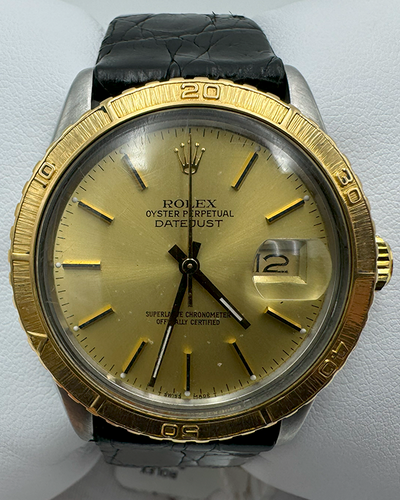 Rolex Datejust 36MM Champagne Dial Aftermarket Leather Strap (16253)