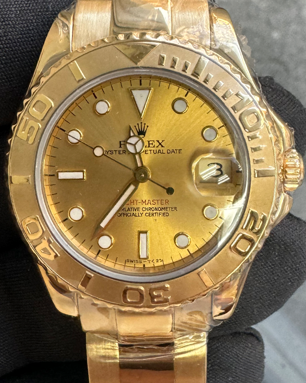 1997 Rolex Yacht-Master 35MM Champagne Dial Yellow Gold Bracelet (68628)