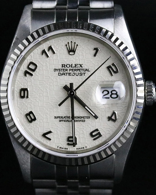 1994 (W Serial) Rolex Datejust 36MM Jubilee Motif White Dial Jubilee Bracelet (16234)