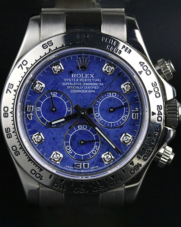 2011 Rolex Cosmograph Daytona 40MM Blue Sodalite Dial White Gold Bracelet (116509)