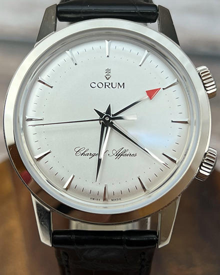 Corum Charg D Affaires 38MM Silver Dial Leather Strap 286.253.59