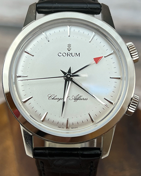 Corum Chargé D’Affaires 38MM Silver Dial Leather Strap (286.253.59/0001 BA58)