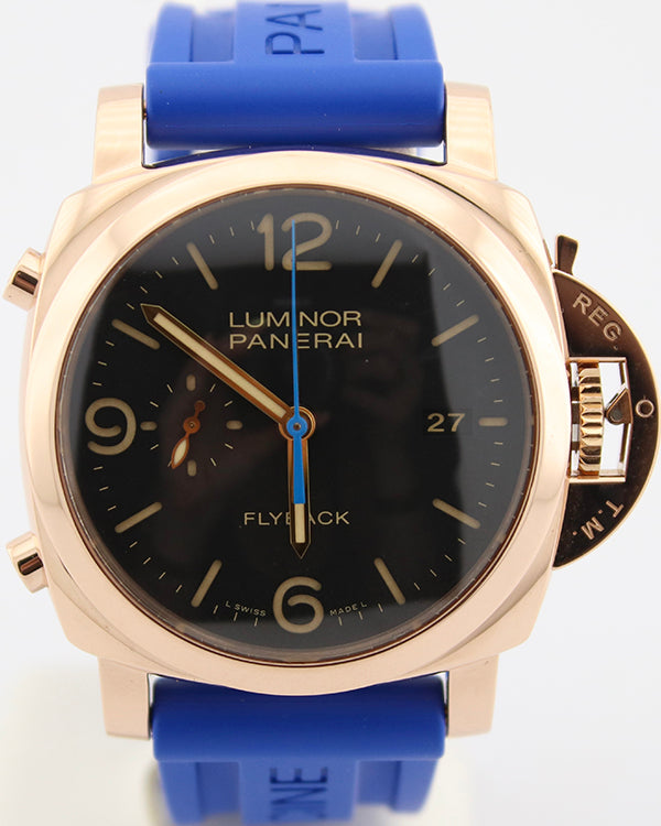 Panerai Luminor 1950 3 Days Chrono Flyback 44MM Black Dial Rubber Strap (PAM00525)