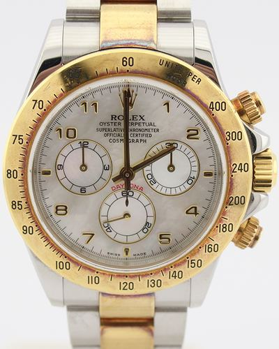 2002 Rolex Cosmograph Daytona 40MM Mother of Pearl Dial Two-Tone Bracelet (116523)