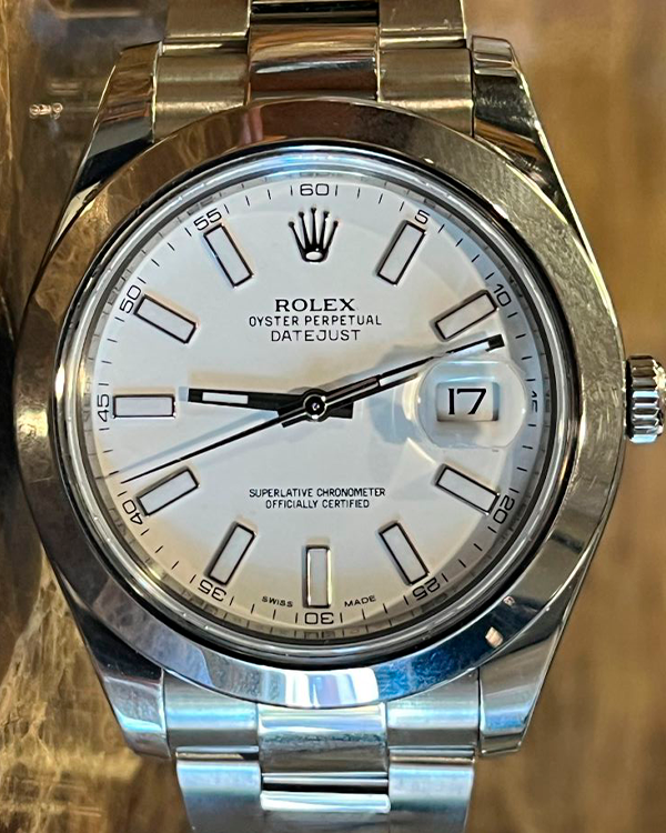 2015 Rolex Datejust 41MM White Dial Oyster Bracelet (116300)