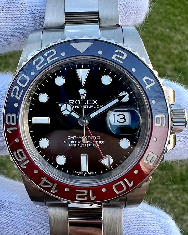 2015 Rolex GMT-Master II "Pepsi" 40MM Black Dial White Gold Oyster Bracelet (116719BLRO)