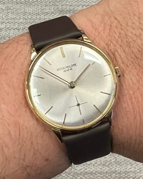 Patek Philippe Calatrava Vintage 34MM Silver Dial Aftermarket Leather ...