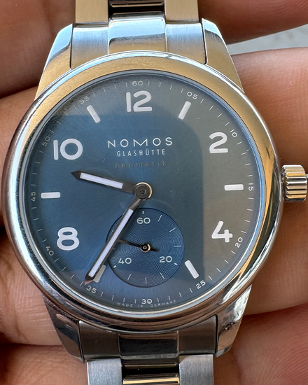 2024 NOMOS Glashutte Club Sport Neomatik 37MM Blue Dial Steel Bracelet (747)