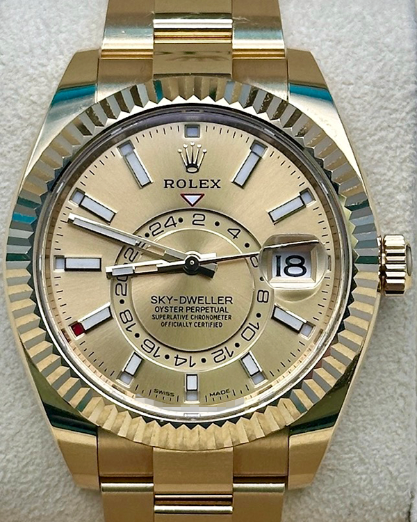 2022 Rolex Sky-Dweller 42MM Champagne Dial Oyster Bracelet (326938)