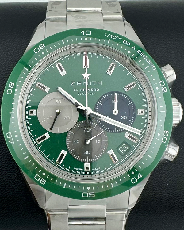 No Reserve - 2024 Zenith Chronomaster Sport 41MM Green Dial Steel Bracelet (03.3119.3600/56)