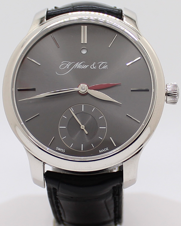 H. Moser & Cie Nomad Dual Time 34MM Grey Dial Leather Strap (326.134-003)