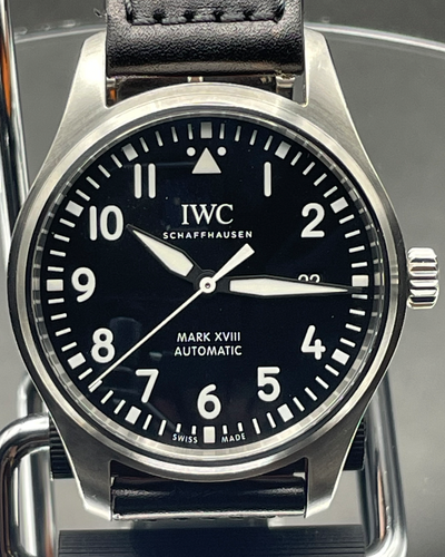 2018 IWC Schaffhausen Pilot Mark 40MM Black Dial Leather Strap (IW327001)