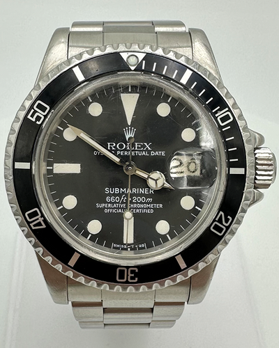 Rolex Submariner  Date Vintage 40MM Black Dial Steel Bracelet  (1680)