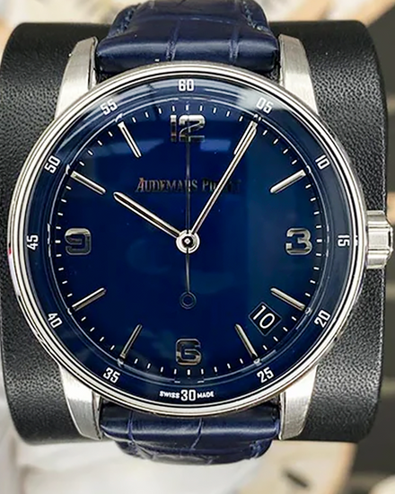 2021 Audemars Piguet Code 11.59 41MM Blue Dial Leather Strap (15210BC.OO.A321CR.01)