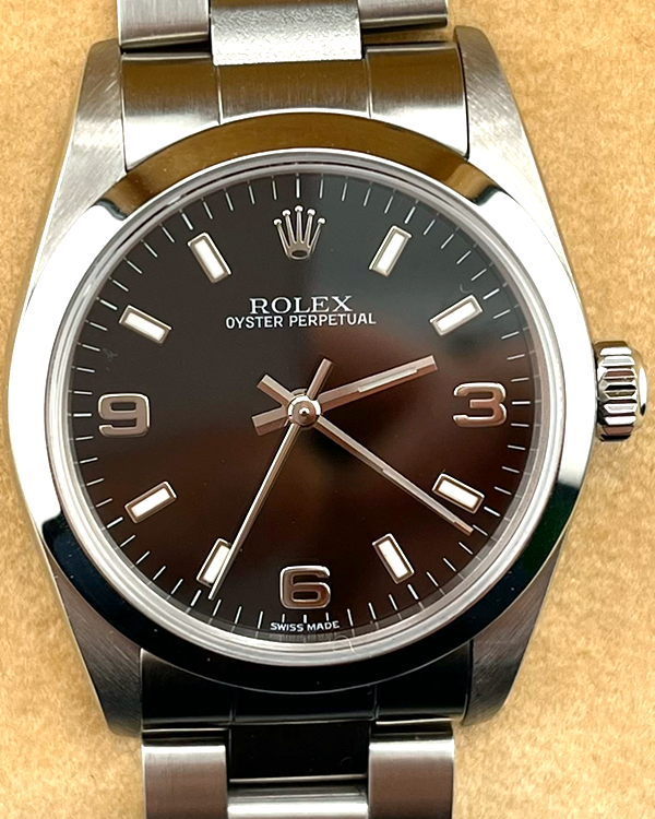 Rolex Oyster Perpetual 31MM Black Dial Steel Bracelet (77080)