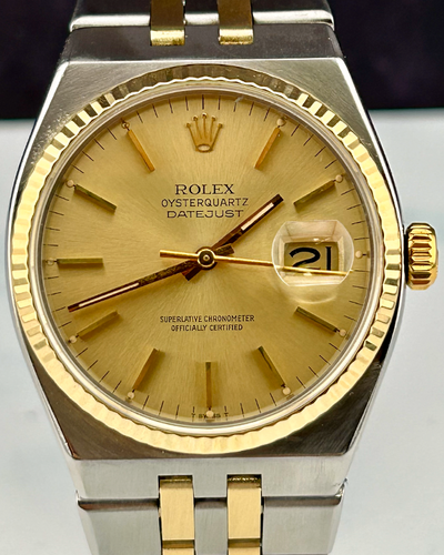 Rolex Datejust Oysterquartz 36MM Quartz Champagne Dial Two-Tone Bracelet (17013)