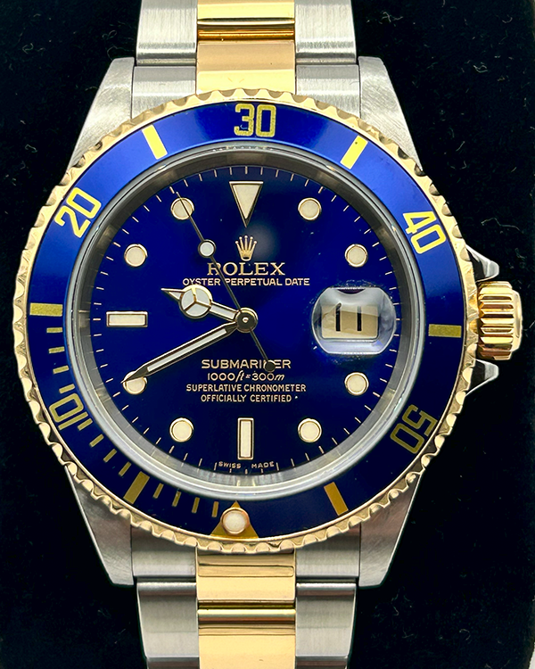 Rolex Submariner Date "Bluesy" 40MM Blue Dial Two-Tone Oyster Bracelet (16613)