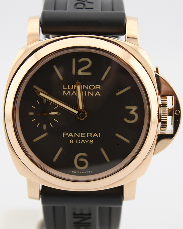 2014 Panerai Luminor Marina 8 Days 44MM Brown Dial Rubber Strap (PAM00511)