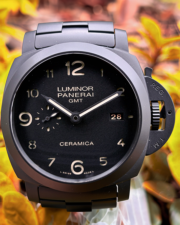 2016 Panerai Tuttonero  Luminor 1950 3 Days GMT Automatic 44MM Black Dial Ceramic Bracelet (PAM00438)