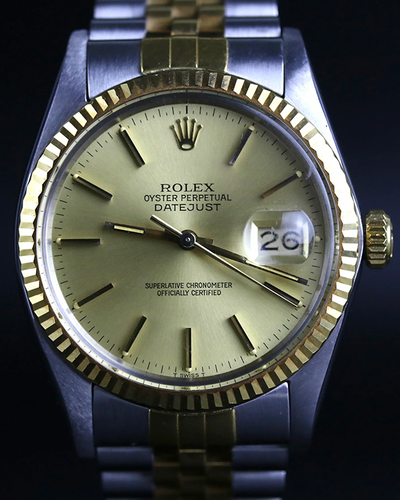 1984 (8.5 Mil Serial) Rolex Datejust 36MM Champagne Dial Two-Tone Jubilee Bracelet (16013)