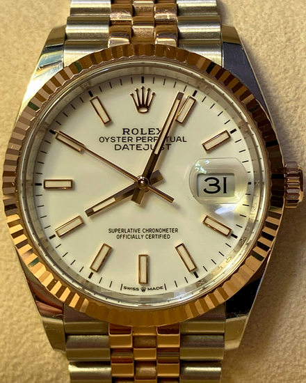 2022 Rolex Datejust 36MM White Dial Two-Tone Jubilee Bracelet (126231)