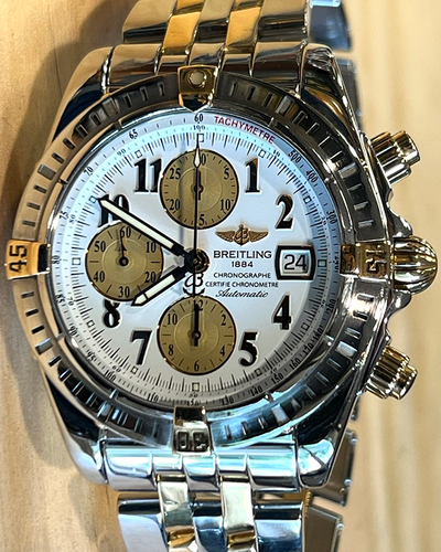 Breitling Chronomat Evolution 43.7MM White Dial Two-Tone Bracelet (B13356)