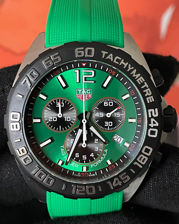 2022 TAG Heuer Formula 1 43MM Quartz Green Dial Rubber Strap (CAZ101AP.FT8056)