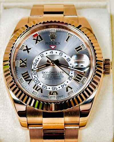 2015 Rolex Sky-Dweller 42MM Sundust Dial Rose Gold Oyster Bracelet (326935)