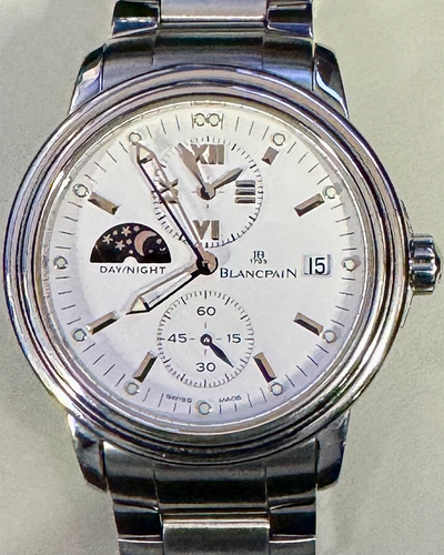 Blancpain Leman Timezone Day/Night 38MM White Dial Steel Bracelet (2160-1127-50)