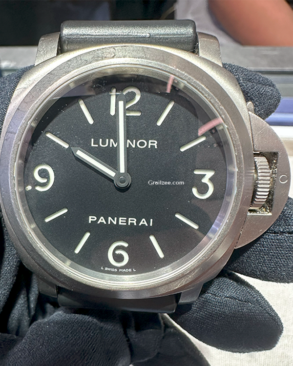 Panerai Luminor Base 44MM Black Dial Rubber Strap (PAM00176)