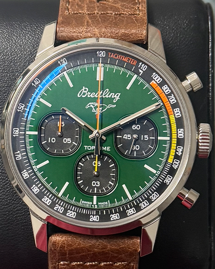 2022 Breitling Top Time "Ford Mustang" 42MM Green Dial Leather Strap (A253101A1L1X1)