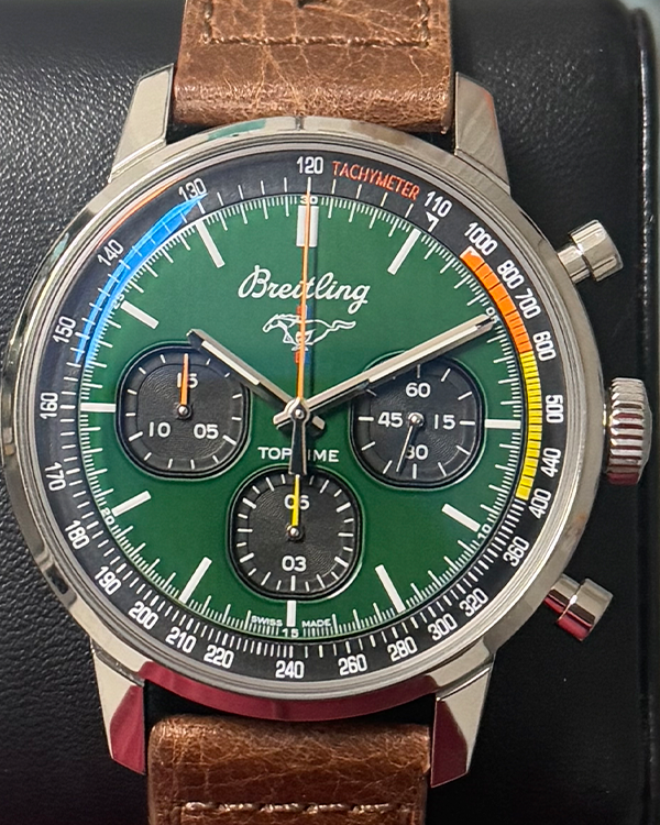 2022 Breitling Top Time "Ford Mustang" 42MM Green Dial Leather Strap (A253101A1L1X1)