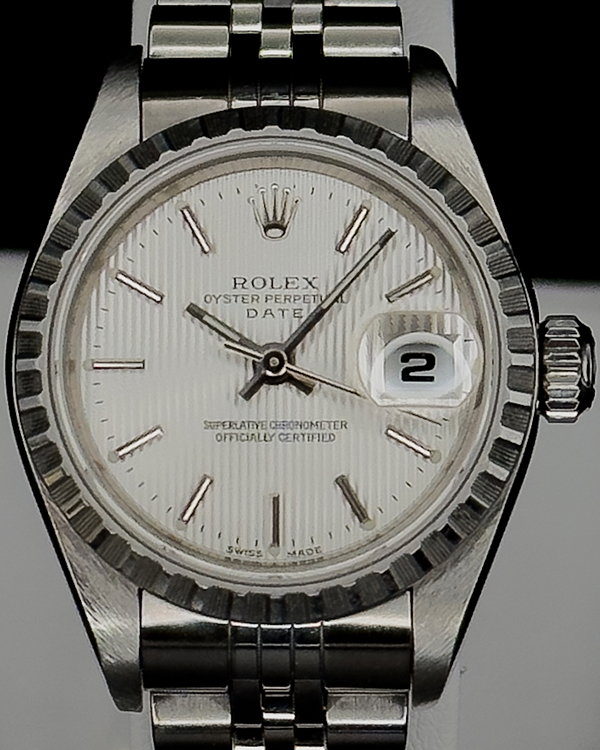 No Reserve - Rolex Oyster Perpetual Lady Date 26MM Silver Dial Jubilee Bracelet (79240)