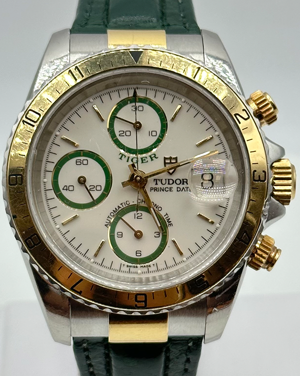 1998 Tudor Prince Date Chronotime Tiger 39MM Ivory Dial Leather Strap (79263)