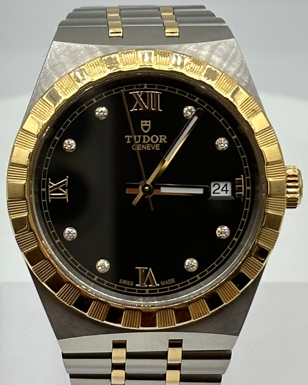 Tudor Royal 38MM Black Dial Two-Tone Bracelet (28503)