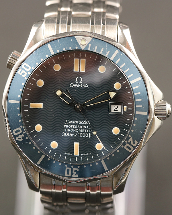 1999 (60 mill. Serial) Omega Seamaster Diver 300M "James Bond" 41MM Blue Dial Steel Bracelet (2531.80.00)