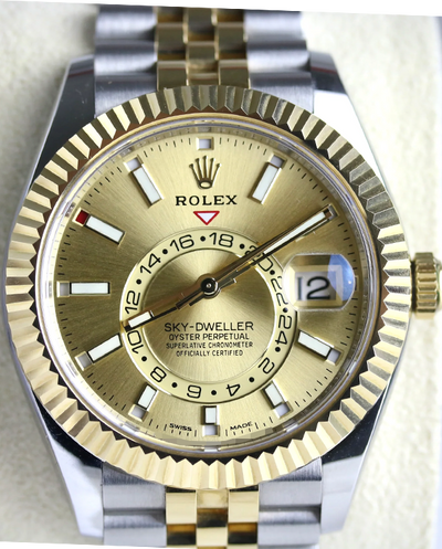 2023 Rolex Sky-Dweller 42MM Champagne Dial Two-Tone Jubilee Bracelet (326933)