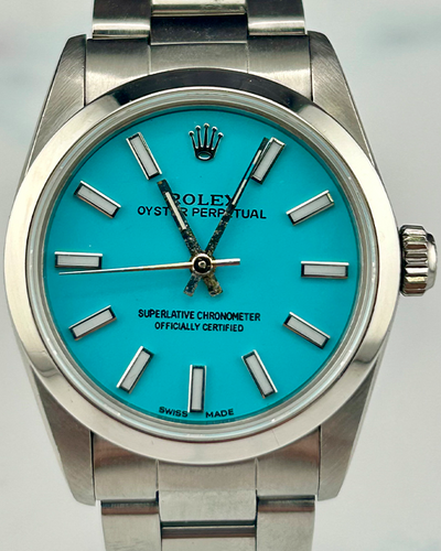 Rolex Oyster Perpetual 31MM Aftermarket Tiffany Blue Dial Oyster Bracelet (67480)