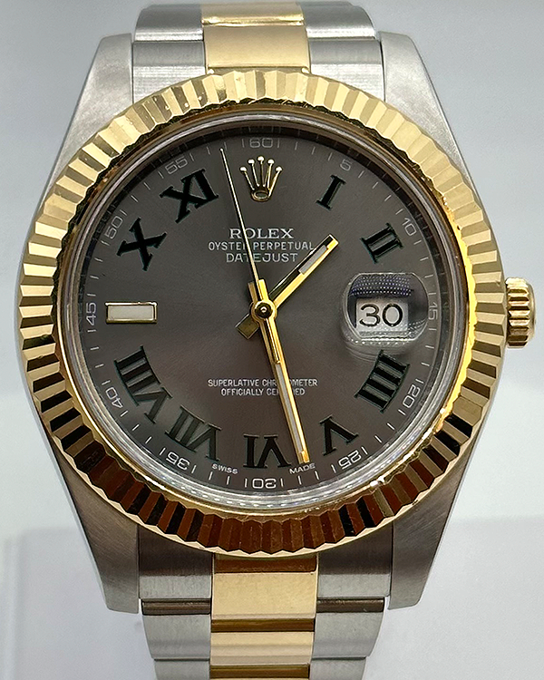 Rolex Datejust II "Wimbledon" 41MM Slate Dial Two-Tone Oyster Bracelet (116333)