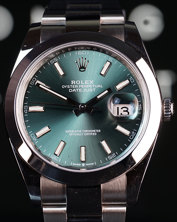 2024 Rolex Datejust 41MM Mint Green Dial Oyster Bracelet (126300)