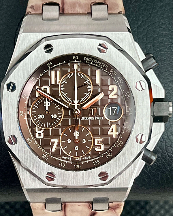 2018 Audemars Piguet Royal Oak Offshore 42MM Brown Dial Leather Strap (26470ST.OO.A820CR.01)