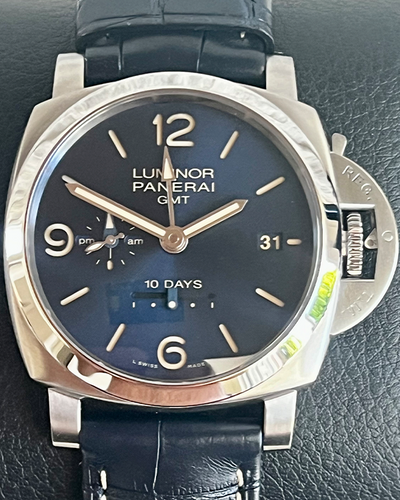 Panerai Luminor 1950 10 Days GMT L.E. 44MM Blue Dial Leather Strap (PAM00986)