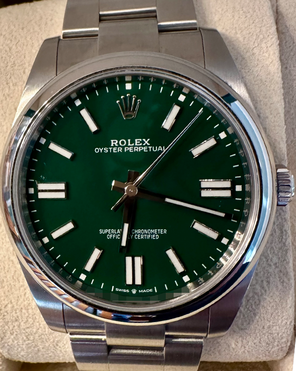 2023 Rolex Oyster Perpetual 41MM Green Dial Steel Bracelet (124300)