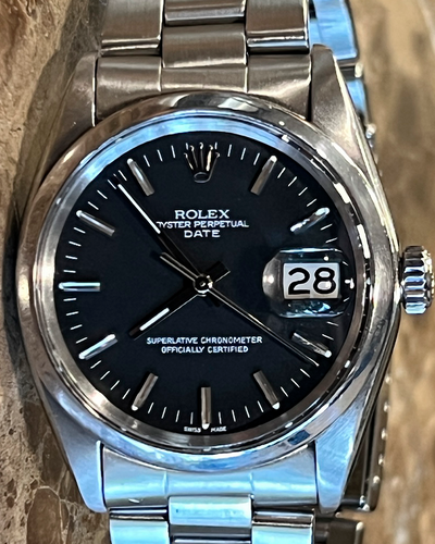 Rolex Oyster Perpetual Date 34MM Black Dial Oyster Bracelet (1501)