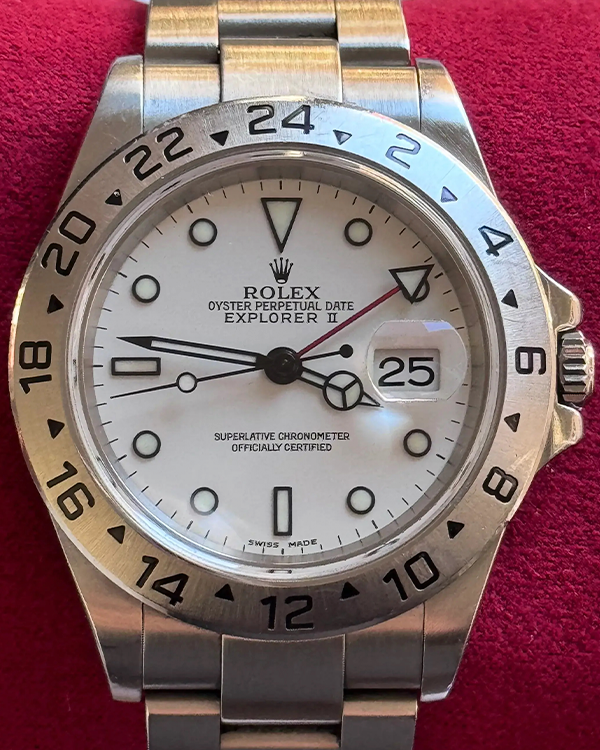 No Reserve - 2005 (D Serial) Rolex Explorer II "Polar" 40MM White Dial Steel Bracelet (16570)