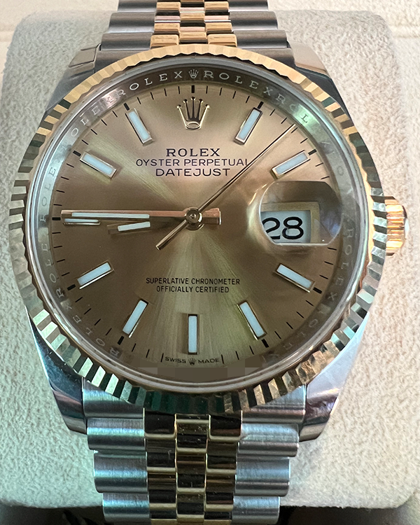 2023 Rolex Datejust 36MM Jubilee Bracelet Oystersteel And Yellow Gold Fluted Bezel Champagne Dial (126233)