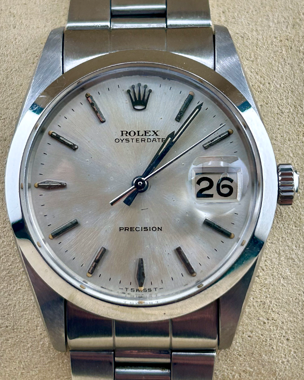 Rolex Oysterdate Precision Vintage 34MM Mother of Pearl Dial Oyster Bracelet (6694)