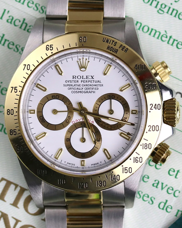 1998 Rolex Cosmograph Daytona 40MM White Dial Two-Tone Oyster Bracelet (16523)